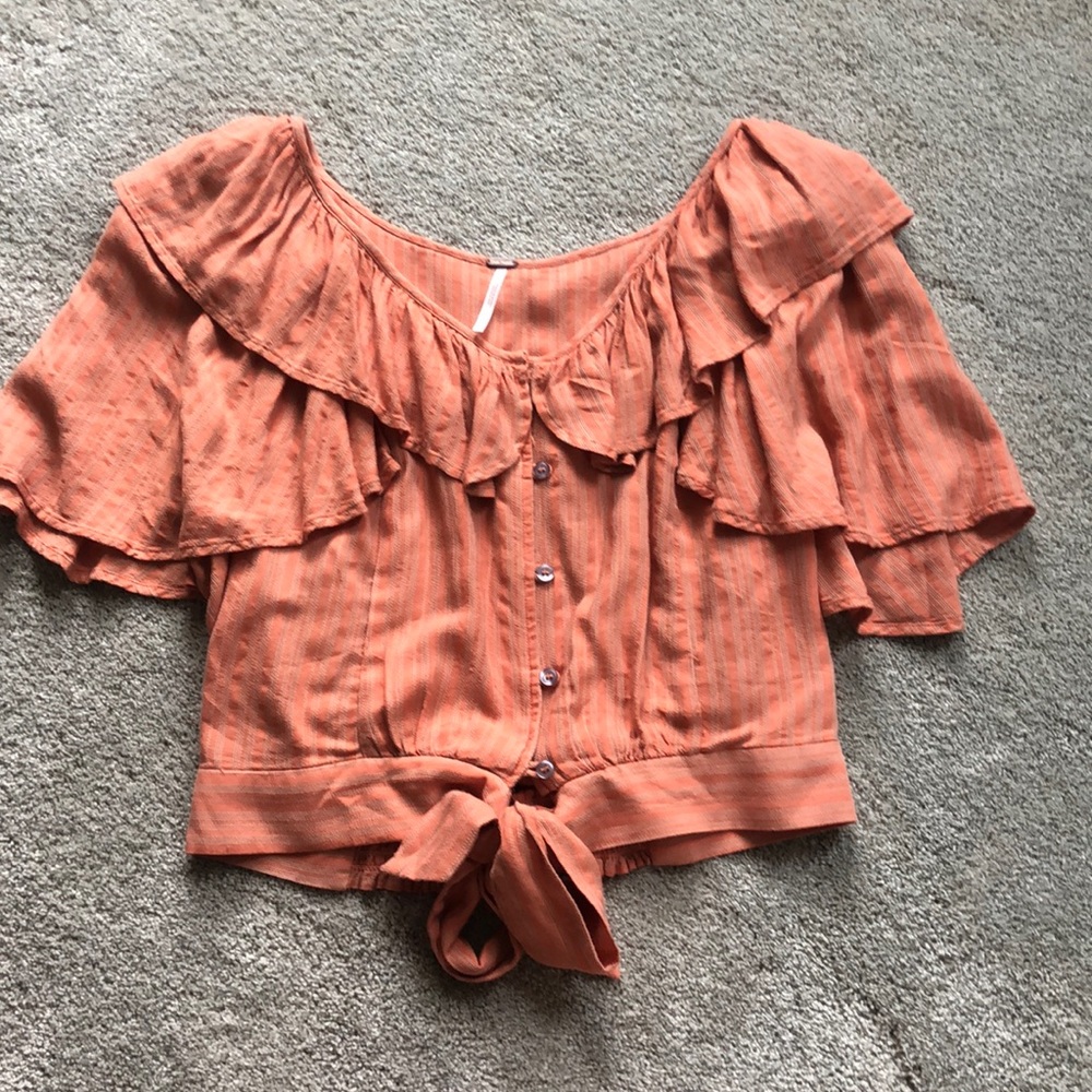 Free People Cropped Orange top